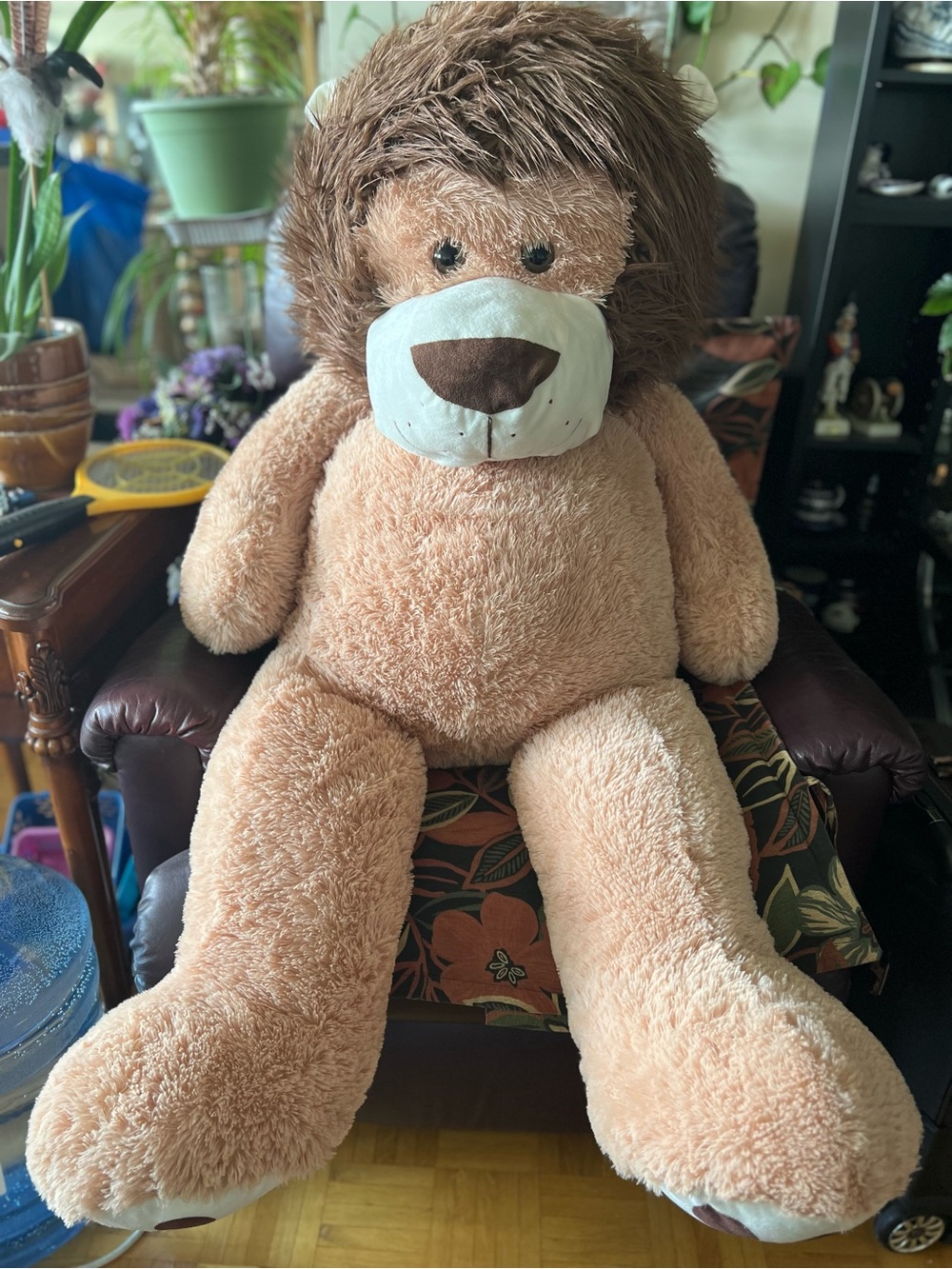 Plush Lion Decorative Stuffed Animal - Beige Plush Accent
